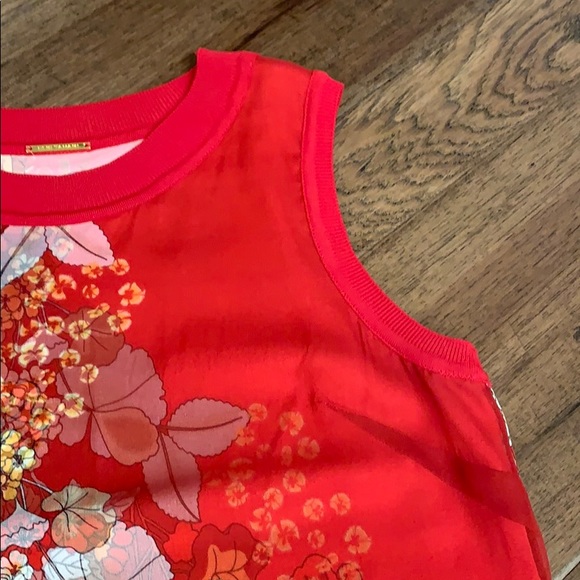 ElieTahari red floral dress never worn! Beautiful - Picture 5 of 7